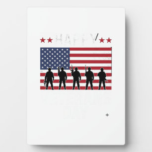 Plaque Photo Joyeuse fête des vétérans Drapeau Silhouette Vecto