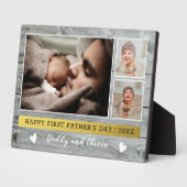 Plaque Photo Joyeuse première Fête des pères 3 photo Collage gr (Côté)