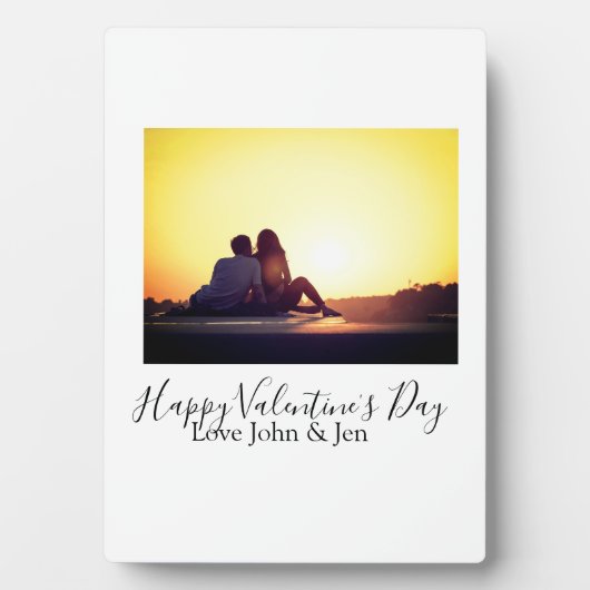 Plaque Photo Joyeuse Saint-Valentin amour ajouter nom photo sim (Devant)