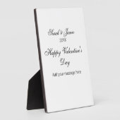 Plaque Photo Joyeuse Saint-Valentin nom date message simple élé (Côté)