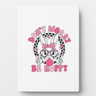 Plaque Photo Joyeuses Pâques Lapin Groovy Visage Ne vous inquié