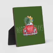 Plaque Photo Joyeuses Vacances Rouge Voiture personnalisable Ta (Recto)