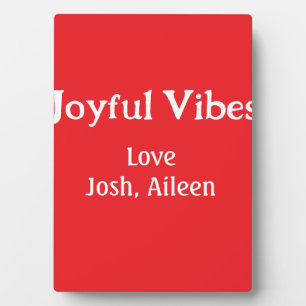 Plaque Photo Joyeuses Vibes rouge Noël vacances amour famille s