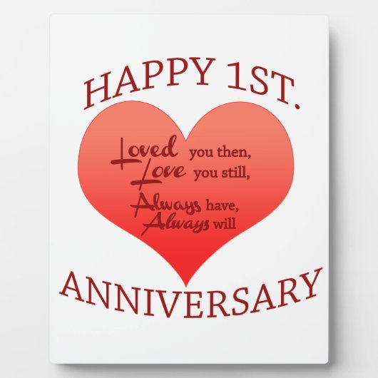 Plaque Photo Joyeux 1er. Anniversaire (Devant)