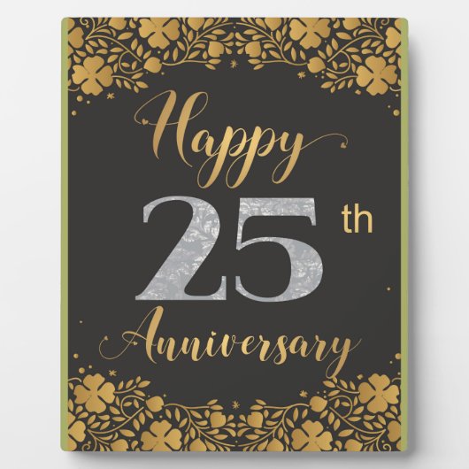 Plaque Photo Joyeux 25e anniversaire Mariage d'argent 25 ans (Devant)