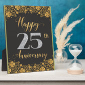 Plaque Photo Joyeux 25e anniversaire Mariage d'argent 25 ans (Côté)