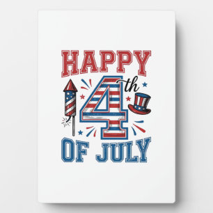 Plaque Photo Joyeux 4 juillet Design vectoriel vintage patrioti