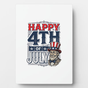 Plaque Photo Joyeux 4 juillet Vintage Design de T-shirt patriot