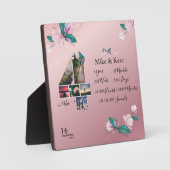 Plaque Photo Joyeux 4e anniversaire, Collage photo personnalisé (Recto)