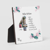 Plaque Photo Joyeux 4e anniversaire, collage photo personnalisé (Recto)