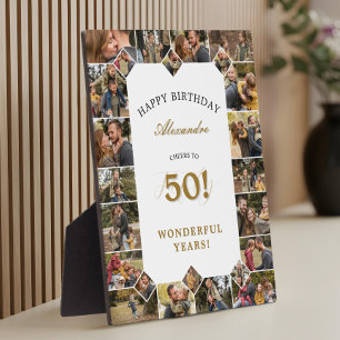 Plaque Photo Joyeux 50e Anniversaire Collage Photo Personnalisé