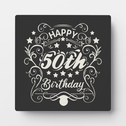 Plaque Photo Joyeux 50e anniversaire décoratif. (Devant)