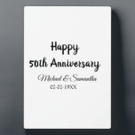 Plaque Photo Joyeux 50e anniversaire nom du couple date de mari<br><div class="desc">conception</div>