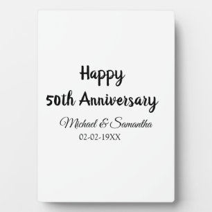 Plaque Photo Joyeux 50e anniversaire nom du couple date de mari
