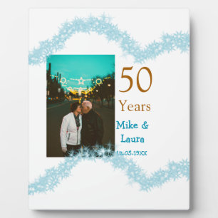 Plaque Photo Joyeux 50e anniversaire nom du couple date de mari