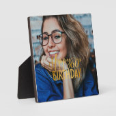 Plaque Photo Joyeux 60e anniversaire Script photo personnalisée (Recto)