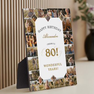 Plaque Photo Joyeux 80e Anniversaire Collage Photo Personnalisé