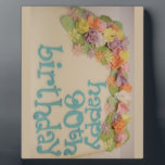 Plaque Photo Joyeux 90ème anniversaire coloré<br><div class="desc">Découvrez le design de Classieladiee ! Personnalisez votre propre marchandise sur l'un de mes Produits simplement en cliquant sur le bouton Personnaliser pour insérer votre propre nom ou texte pour faire un produit unique. Essayez d'ajouter du texte à l'aide de différentes polices et de visualiser un aperçu de votre design...</div>