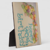 Plaque Photo Joyeux 90ème anniversaire coloré (Côté)