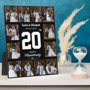 Plaque Photo Joyeux Anniversaire 12 Collage de Photos