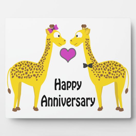 Plaque Photo Joyeux Anniversaire Girafes (Devant)