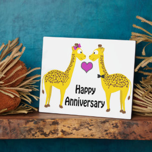 Plaque Photo Joyeux Anniversaire Girafes