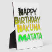 Plaque Photo Joyeux anniversaire Hakuna Matata eco Inspirationa (Côté)