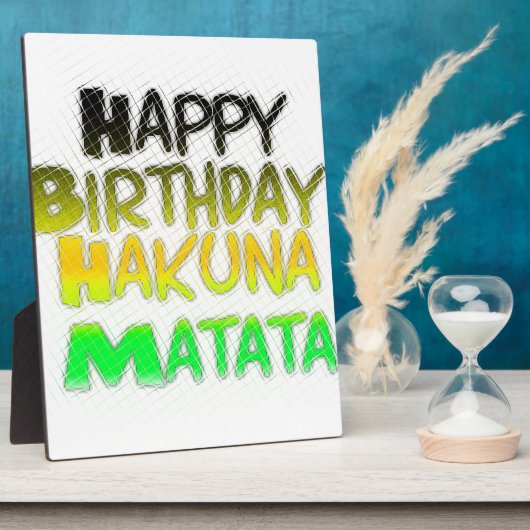 Plaque Photo Joyeux anniversaire Hakuna Matata eco Inspirationa (Côté)