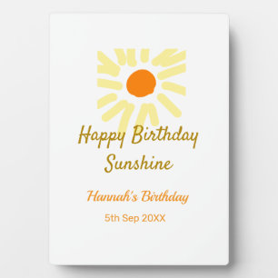 Plaque Photo Joyeux anniversaire jaune soleil orange anniversai