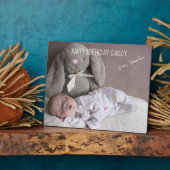 Plaque Photo Joyeux Anniversaire Papa Photo personnalisée bébé (Côté)