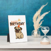 Plaque Photo Joyeux anniversaire PUG (Côté)