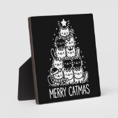 Plaque Photo Joyeux Catmas Cute Chat Noël Arbre de Noël (Recto)