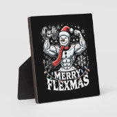 Plaque Photo Joyeux Flexmas - Snowman Flexting Gym de Noël (Recto)
