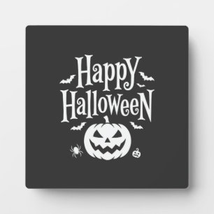Plaque Photo Joyeux Halloween Citrouille Chauve-Souris Araignée