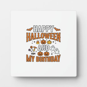 Plaque Photo Joyeux Halloween Et Mon Anniversaire Design Vintag