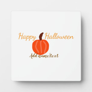 Plaque Photo Joyeux Halloween orange citrouille automne orange