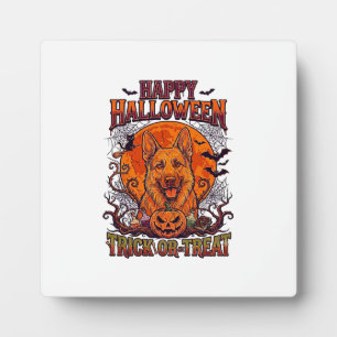 Plaque Photo Joyeux Halloween Trick Or Treat Berger Allemand Ci
