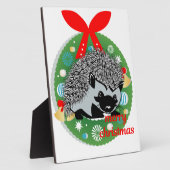 Plaque Photo joyeux hérisson de noël (Côté)