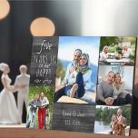 Plaque Photo Joyeux Jamais Après N'Importe Quel Anniversaire Ph<br><div class="desc">Plaque photo Anniversaire mariage que vous pouvez personnaliser pour n'importe quelle année et 5 de vos photos préférées. Le texte dit "N° années à notre heureux toujours après" et le modèle est mis en place pour vous d'ajouter l'année anniversaire, votre nom et la date établis. Le design a un look...</div>