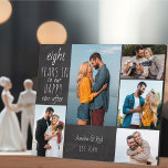 Plaque Photo Joyeux Jamais Après N'Importe Quelle Photo D'Anniv<br><div class="desc">Plaque photo de l'anniversaire du mariage que vous pouvez personnaliser avec 5 de vos photos préférées et de la personnaliser pendant un certain nombre d'années. Le texte dit "N° années à notre heureux toujours après" et le modèle est mis en place pour vous d'ajouter l'année anniversaire, votre nom et la...</div>