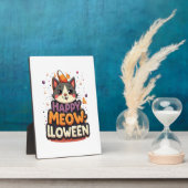 Plaque Photo Joyeux Méow-lloween Chat (Côté)
