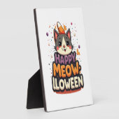 Plaque Photo Joyeux Méow-lloween Chat (Côté)