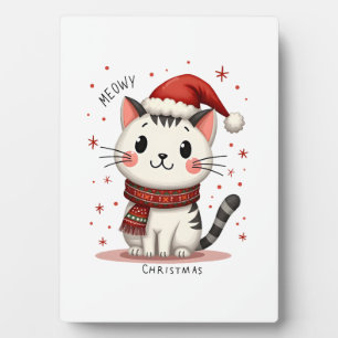 Plaque Photo Joyeux Noël amateur de chat drôle de fêtes de fin 