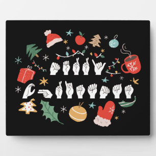 Plaque Photo Joyeux Noël - ASL American Sign Language III