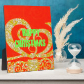 Plaque Photo Joyeux Noël Golden Red Snowflex.jpg (Côté)