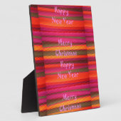 Plaque Photo Joyeux Noël Joyeux Nouvel An Toile Design couleur (Côté)