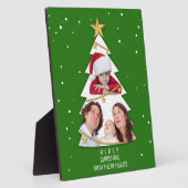 Plaque Photo Joyeux Noël moderne arbre photo Collage vert (Côté)