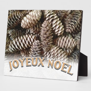 Plaque Photo Joyeux Noel Noël Pine Cône de Noël