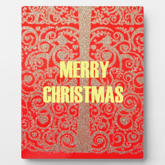 Plaque Photo Joyeux Noël Rouge et Gold Collection (Devant)