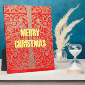 Plaque Photo Joyeux Noël Rouge et Gold Collection (Côté)